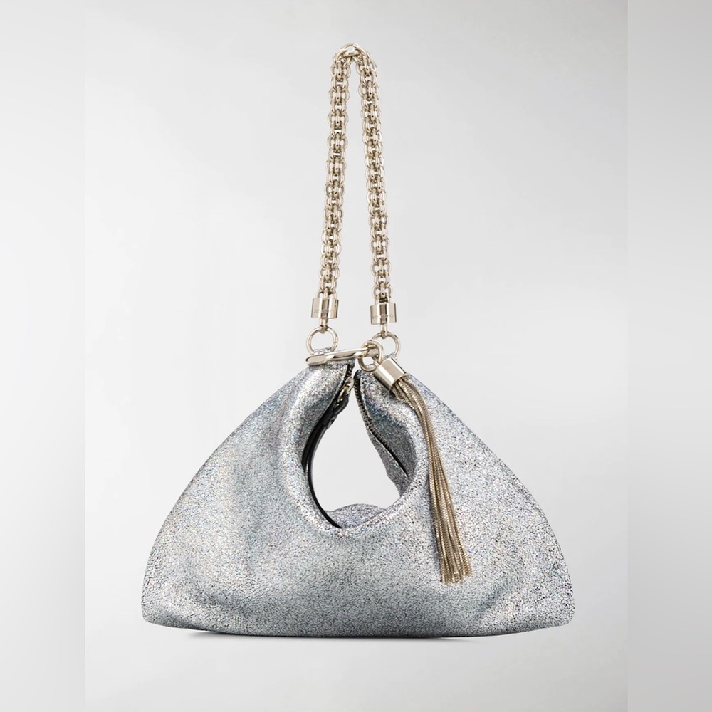 Like new JIMMY CHOO Callie clutch Silver Glitter $1,995